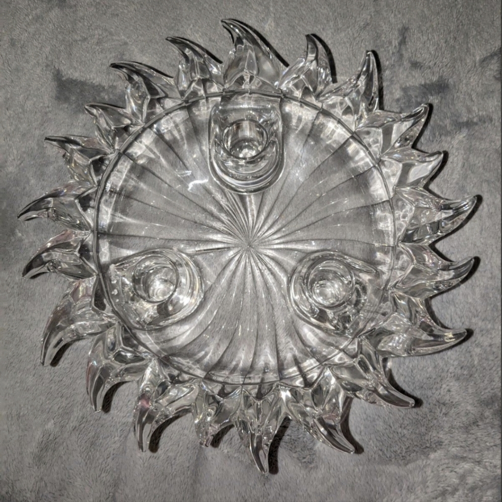 PartyLite Aurora Celestial Sunburst Crystal Candle Holder- Good Used Condition!